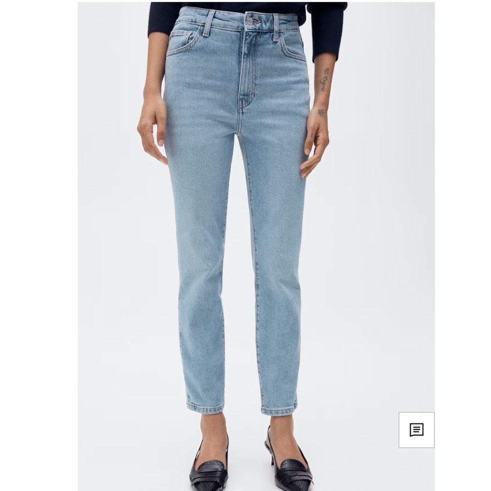 Mango Claudia Slim Fit Cropped Denim Jeans Size 2 NWT
